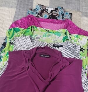 5-pieces, Various 2X Sleeveless Blouses